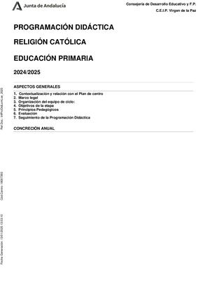 Programación Didáctica Religión