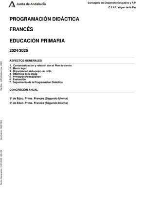 Programación Didáctica Francés