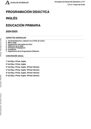 Programación Didáctica Inglés