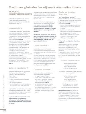 Conditions générales des séjours à réservation directe printemps, été, automne 2025