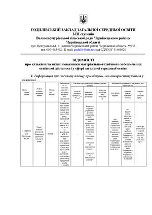 Матеріально технічне забезпечення