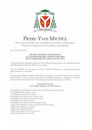 Décrets églises jubilaires 2025