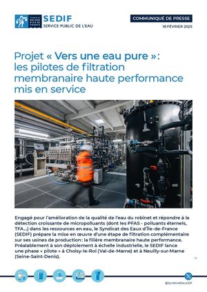 Communiqué de presse | Les pilotes de filtration membranaire haute performance mis en service