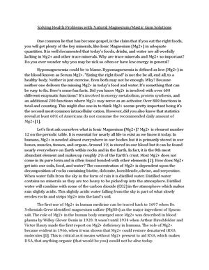 Solving Health Problems With Natural Magnesium Mastic Gum Solutions