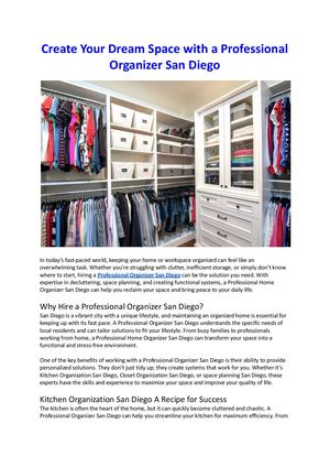 Create Your Dream Space With A Professional Organizer San Diego