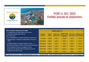 Port A Sec Tarifs 2025