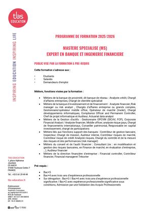 PROGRAMME MS BIF TOULOUSE 2025 2026