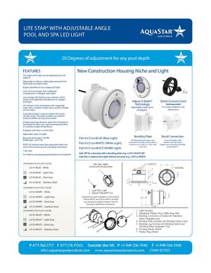 LS1xx - Lite Star® With Adjustable Angle Pool And Spa LED Light