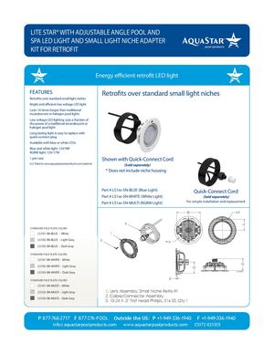 LS1xx SN - Lite Star® With Adjustable LED Light And Small Light Niche Adapter Kit For Retrofit