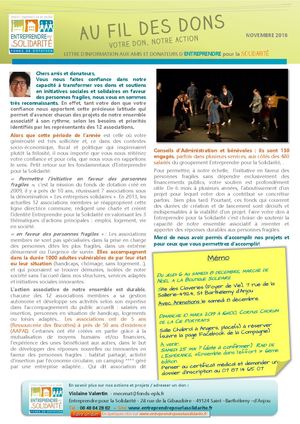 Au Fil des Dons - 2018 - novembre