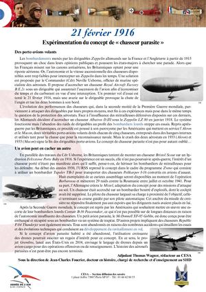 21 fevrier 1916 concept chasseur parasite