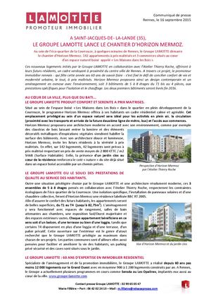 À Saint-Jacques-de-la-Lande, Lamotte lance Horizon Mermoz -  16 septembre 2015