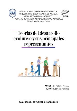 Teorías del desarrollo evolutivo y sus principales representantes