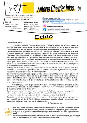 Antoine Chevrier Infos Mars25