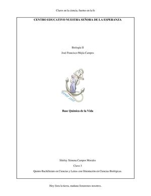 Base Química De La Vida