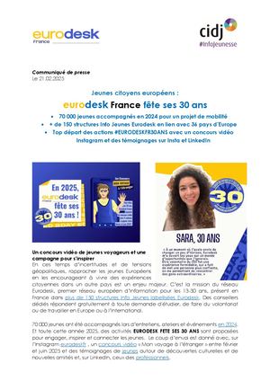 COMMUNIQUE EURODESK Fete Ses 30 Ans Fev 2025