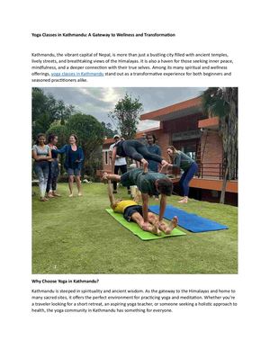 Yoga Classes In Kathmandu