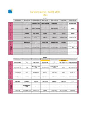 Menus MARS 2025 - Mixé.
