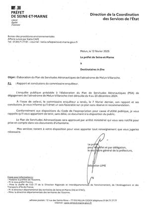 2025 02 12 Notification Aérodrome de Melun-Villaroche