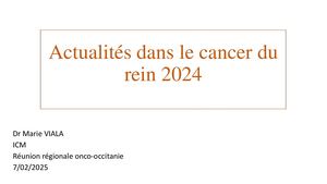 RR Urologie 2025 : Actualités Dans Le Cancer Du Rein - Marie VIALA