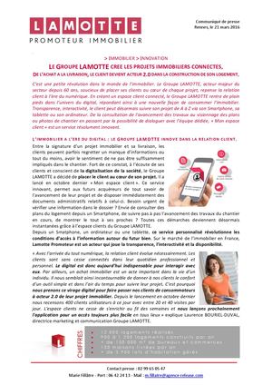 Lamotte crée les projets immobiliers connectés - 21 mars 2016