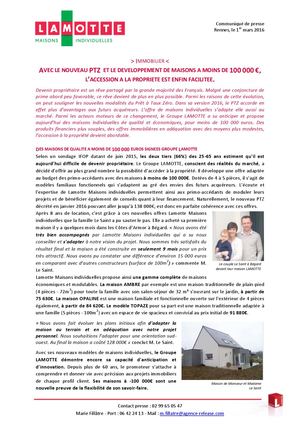 Avec le nouveau PTZ, l'accession à la propriété est enfin facilitée - 1er mars 2016