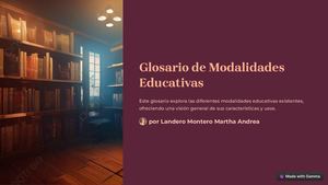 Glosario De Modalidades Educativas por Martha Landero