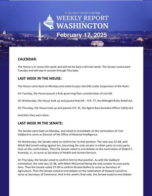 WEEKLY WASHINGTON REPORT – 02/17/25