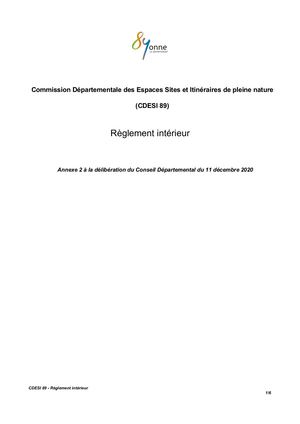 Commission Départementale des Espaces Sites et Itinéraires de pleine nature (CDESI 89)
