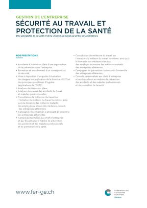 SÉCURITÉ AU TRAVAIL ET PROTECTION DE LA SANTÉ