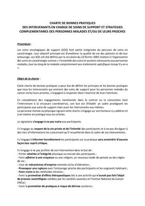 Charte de bonnes pratiques