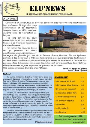 Journal Paul Eluard, Port De Bouc, N°4, Janvier 2025