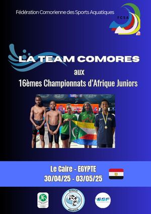 Team COMORES Natation, Africa Championships Juniors Egypt 2025