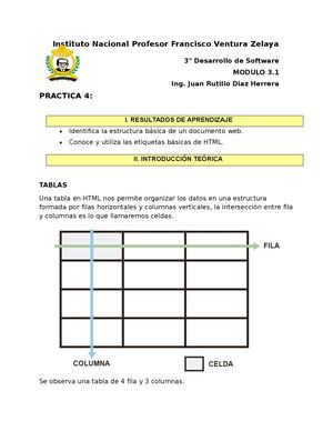 Guia 4 Tablas En Html