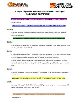 Incidencias Jornada 4