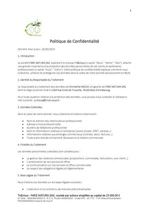 Calaméo - Politique De Confidentialité Tri&vous