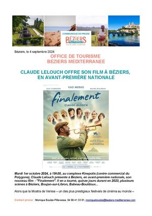 Avant Premiere du film "Finalement" de Claude Lelouch