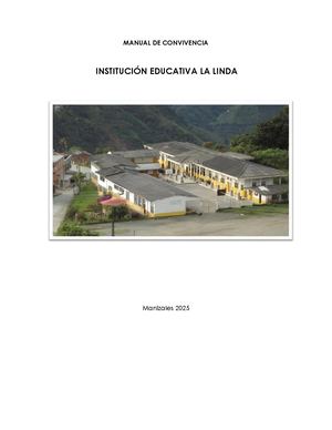Manual De Convivencia  Institución Educativa La Linda 2025 - Manizales - Caldas