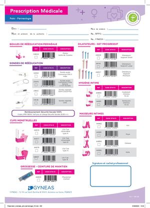 Ordonnancier -PELVI PERINEOLOGIE