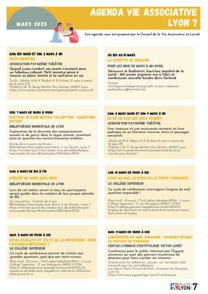 Agenda mars 2025 de la vie associative  - CVAL
