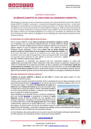 Lamotte se lance dans les logements connectés - 21 juin 2016