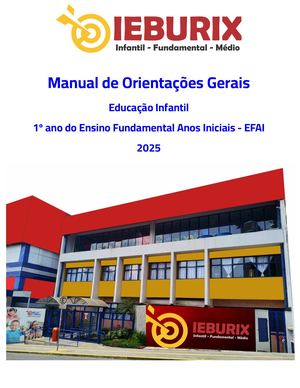 Manual De Orientações Gerais Educação Infantil E 1º Ano 2025
