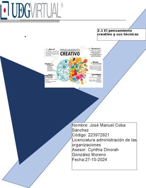 2 1 El Pensamiento Creativo Y Sus Técnicas