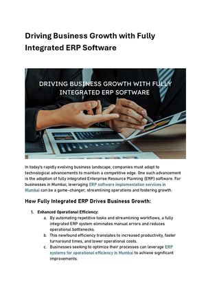 Driving Business Growth With Fully Integrated Erp Software