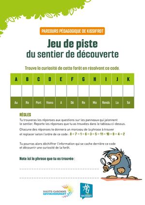 Jeu de piste du sentier de découverte