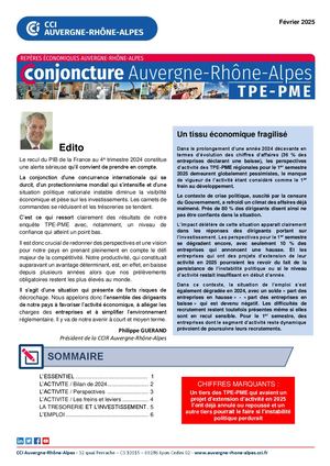 Conjoncture Auvergne Rhône Alpes Tpe Pme Février 2025