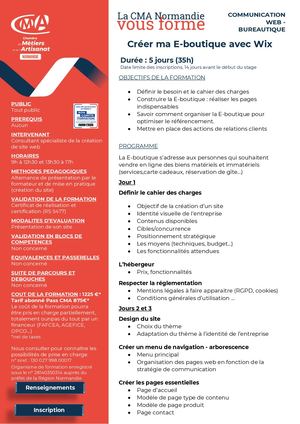 2025 NUM Créer E Boutique 5 Jours