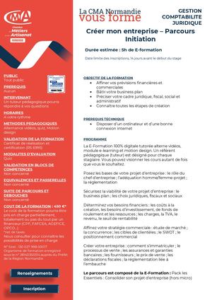 2025 Créer Mon Entreprise Parcours Initiation