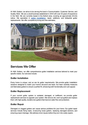 K&K Gutters - Expert Gutter Installation Services in Buford, GA