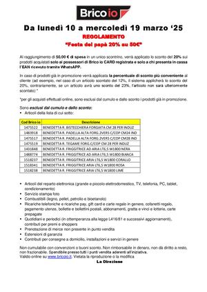 Regolamento Sconto 20% Su 50€_Wa_dal 10 al 19 Marzo